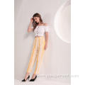 Yellow Stripe Viscose Trousers Yellow Stripe Viscose Summer Trousers Factory